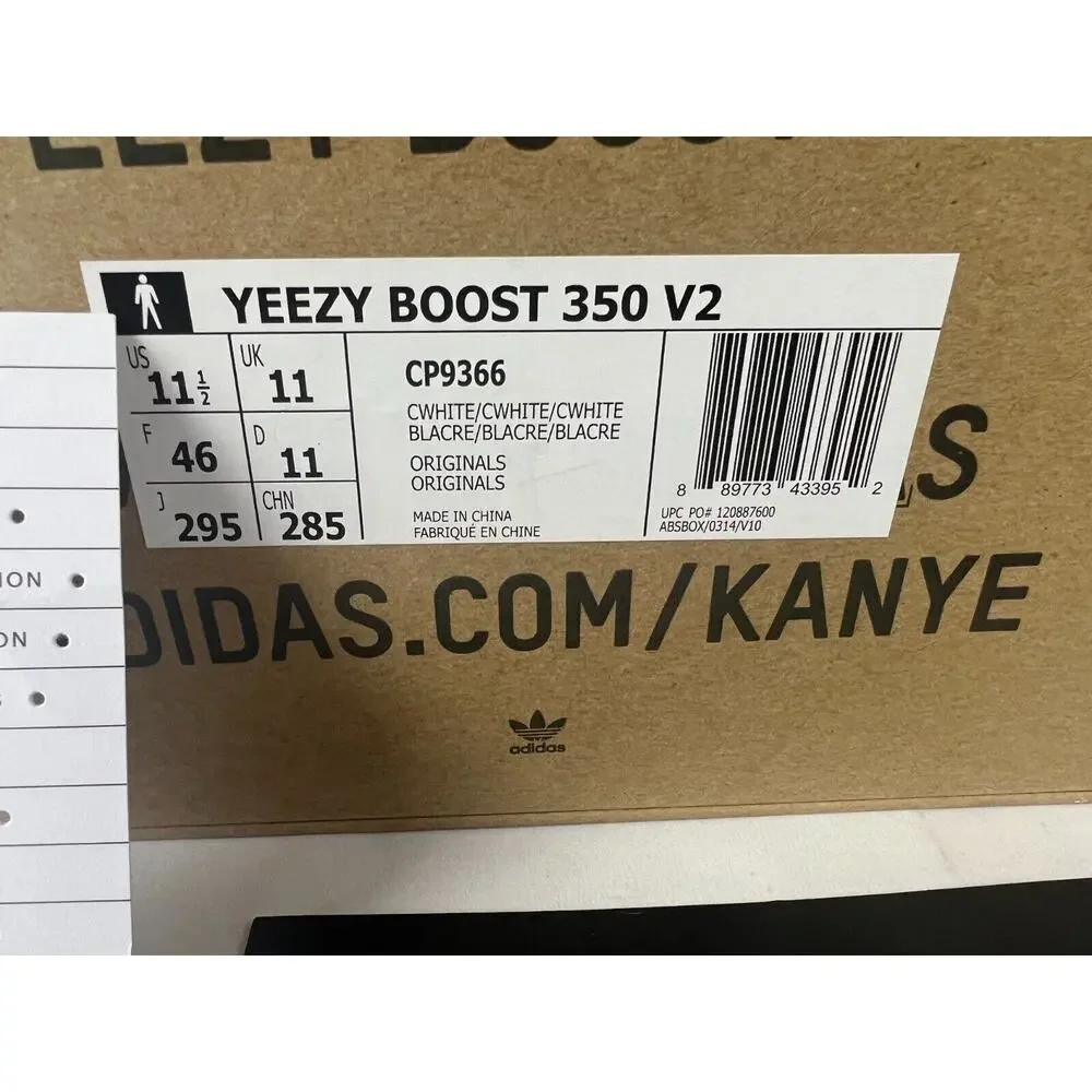 Adidas Yeezy Boost 350 V2 Low Cream White / Triple White Size 11.5 CP9366 w/ Box